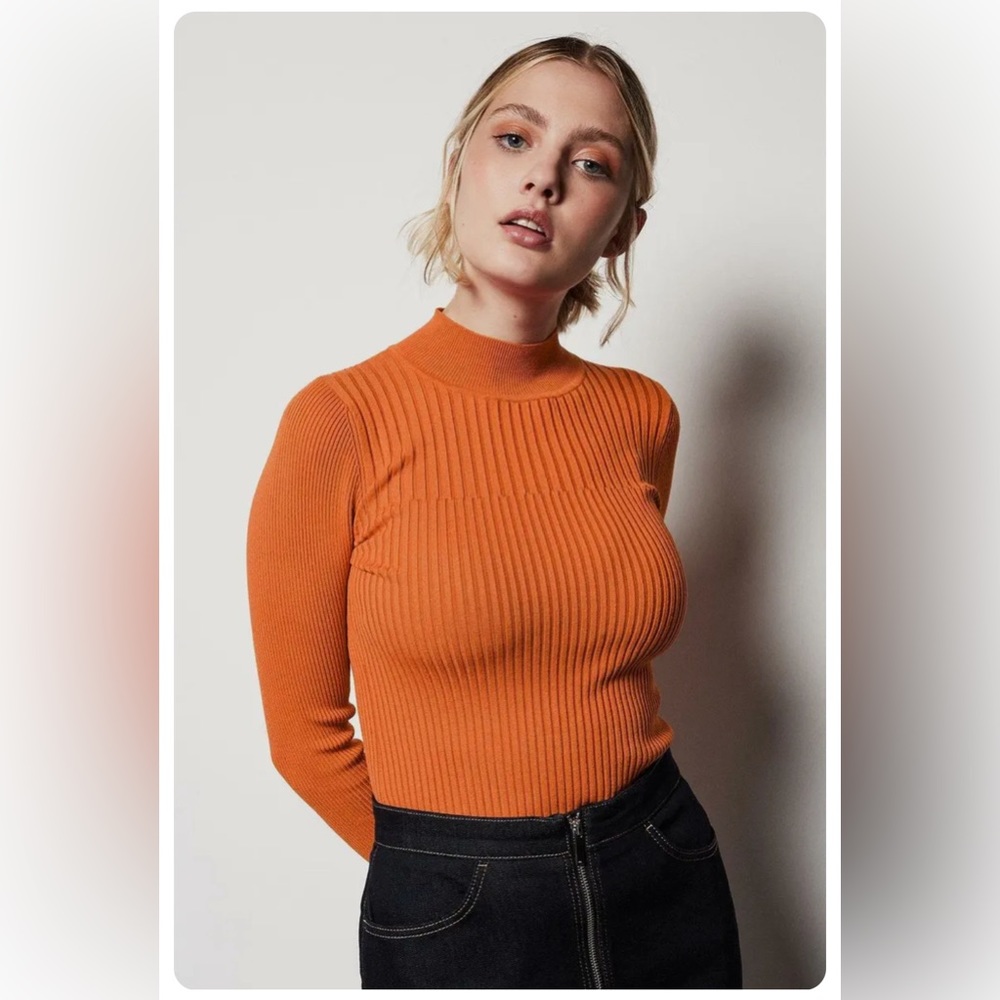 Karen Millen | High Neck Sweater | Orange | Size Small